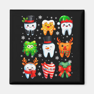 Aimant Joli bonhomme de neige dentaire Noël Xmas Hommes F