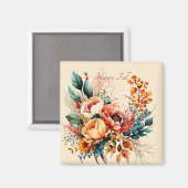 Aimant Joli bouquet d'automne boho personnalisé (Recto/Verso)