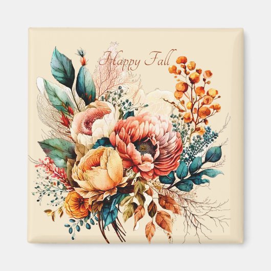 Aimant Joli bouquet d'automne boho personnalisé (Devant)