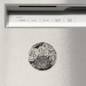 Aimant Joli Bouquet de fleurs en roses noires et blanches (In Situ (Lave-vaisselle))