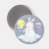 Aimant Joli Bunny aquarelle (Recto/Verso)