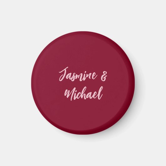 Aimant Joli calligraphie nom propre rouge bordeaux minima (Devant)