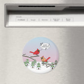 Aimant Joli Cardinal Rouge chanter Joyeux Noël (In Situ (Lave-vaisselle))