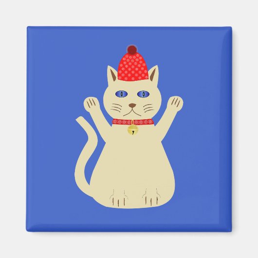 Aimant Joli Chat de Noël (Devant)