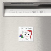 Aimant Joli chat de Noël avec citation (In Situ (Lave-vaisselle))
