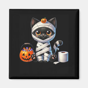 Aimant Joli chat noir Halloween citrouille friandise ou f