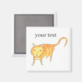 Aimant Joli Chat Orange Apathique (Recto/Verso)