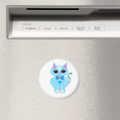 Aimant Joli chaton bleu clair élégant (In Situ (Lave-vaisselle))