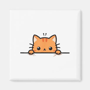 Aimant Joli chaton orange regardant par-dessus vers vous