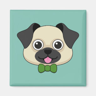Aimant Joli chien Carlin avec Papillon