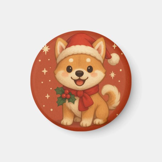 Aimant Joli Chien de Noël (Devant)