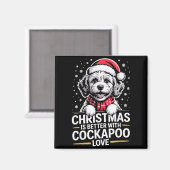 Aimant Joli chien de Noël Christmas est mieux avec Apoo (Recto/Verso)