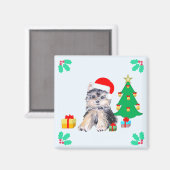 Aimant Joli chien de Noël Yorkshire Terrier (Recto/Verso)