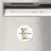 Aimant Joli Chiot - J'Aime Mon Chiot (In Situ (Lave-vaisselle))