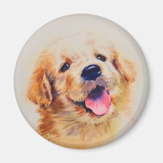 Aimant Joli chiot. Son nom est "heureux" (Devant)