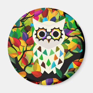 Aimant Joli Chouette Colorée Art