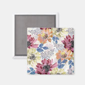 Aimant Joli chrysanthème rose Vintage (Recto/Verso)