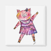 Aimant Joli Cochon De Danse Whimsical (Devant)