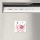 Aimant Joli Cochon Rose avec Citation Drôle (In Situ (Lave-vaisselle))