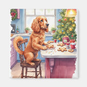 Aimant Joli Cocker Spaniel Biscuits de Noël Cuisine de No (Devant)