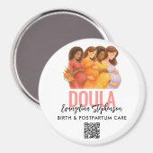 Aimant Joli code QR professionnel de naissance Doula post (Recto/Verso)
