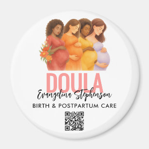 Aimant Joli code QR professionnel de naissance Doula post