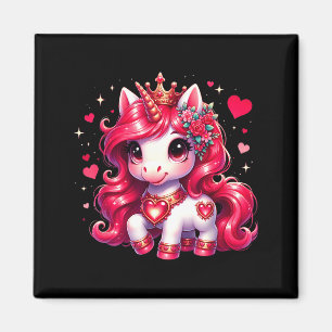 Aimant Joli cœur de licorne pour la Saint-Valentin filles