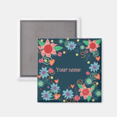 Aimant Joli Coeur Floral Customisé Inspirivité (Recto/Verso)