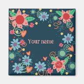 Aimant Joli Coeur Floral Customisé Inspirivité (Devant)