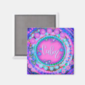 Aimant Joli Coeur Rose Calme Moderne tendance Fun (Recto/Verso)