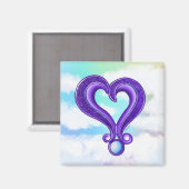 Aimant Joli Cœur Violet (Recto/Verso)