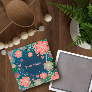 Aimant Joli Coeurs Floraux Rose Customisé Inspirivité