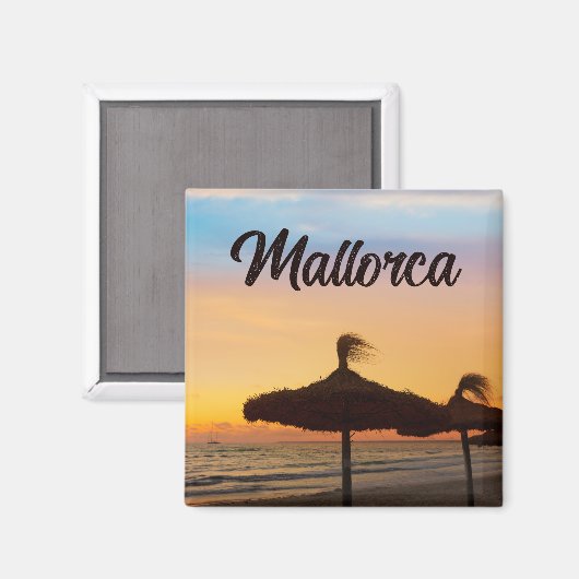 Aimant Joli coucher de soleil à Majorque (Recto/Verso)