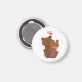 Aimant Joli couple ours en peluche imprimé (Recto/Verso)