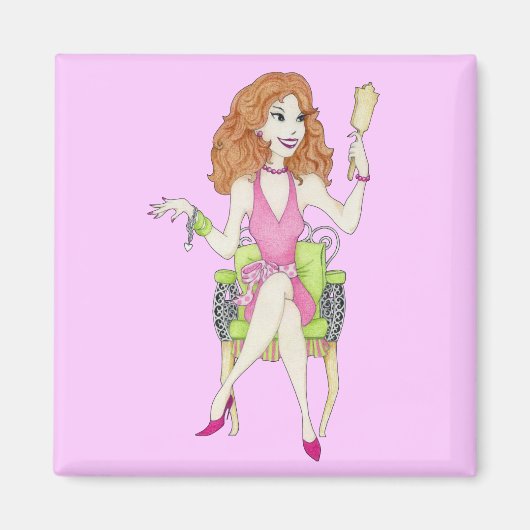 Aimant Joli dans l'aimant rose (Devant)