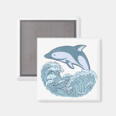 Aimant Joli dauphin bleu (Recto/Verso)
