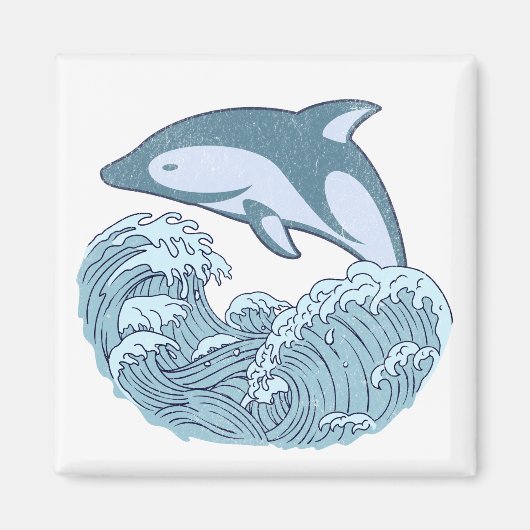 Aimant Joli dauphin bleu (Devant)
