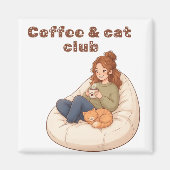 Aimant Joli design Café & Club Chat (Devant)