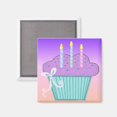 Aimant Joli design de cupcake d'anniversaire (Recto/Verso)