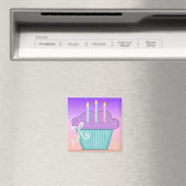 Aimant Joli design de cupcake d'anniversaire (In Situ (Lave-vaisselle))