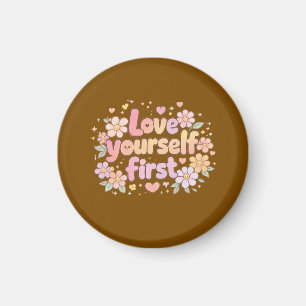 Aimant Joli design floral avec citation sur l'amour de so
