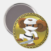 Aimant Joli dessin animé Cheburashka ours avec épée (Recto/Verso)