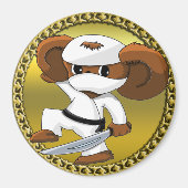 Aimant Joli dessin animé Cheburashka ours avec épée (Devant)