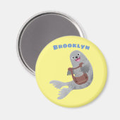 Aimant Joli dessin animé sur le phoque du Groenland (Recto/Verso)