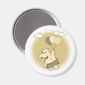 Aimant Joli Dessin Hippo Volant Avec Ballons (Recto/Verso)