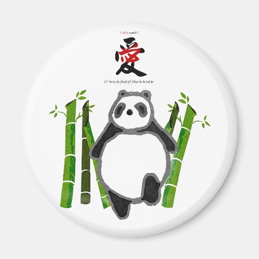Aimant Joli dessin rose panda (Devant)