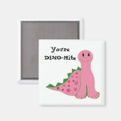 Aimant Joli Dinosaure Rose (Recto/Verso)