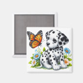 Aimant Joli(e) ami(e) dalmate/papillon (Recto/Verso)