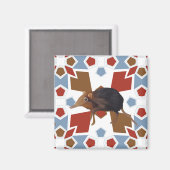 Aimant Joli éléphant Shrew amusant Motif coloré (Recto/Verso)