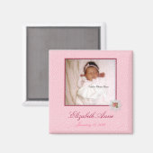 Aimant Joli En Rose Girl Photo Faire-part de naissance (Recto/Verso)